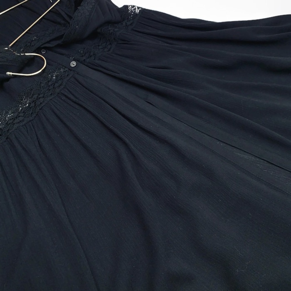 Black Boho Lace Panel Maxi Dress - Picture 4 of 6